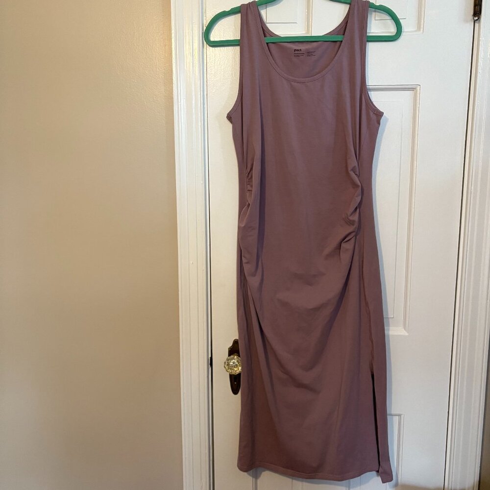 Pact Lavender Maternity Midi Tank Dress Cotton - Picture 2 of 4